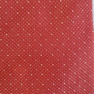CALVIN KLEIN 100% SILK MEN'S TIE BRICK RED SALMON TINY POLKA DOTS, 3.75" WIDE